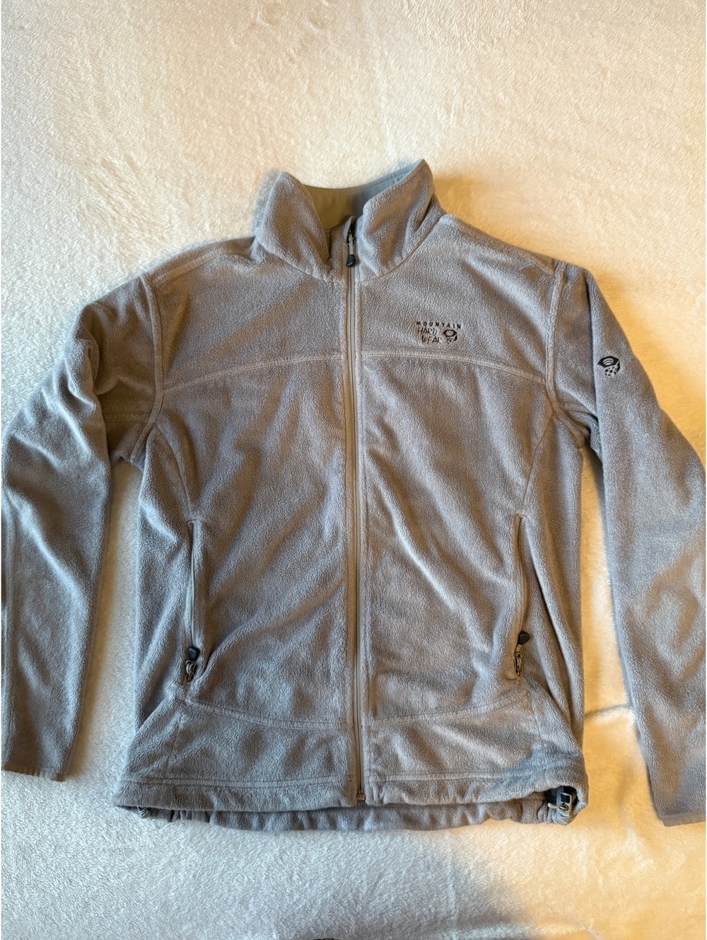 Mountain Hardwear Womens Large Gray Full Zip Fleece Jacket